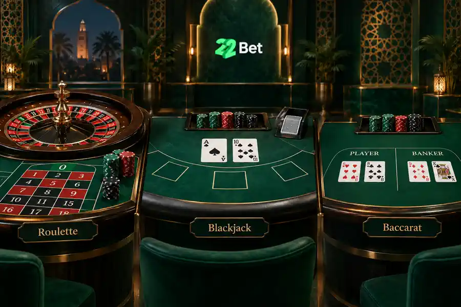 roulette, blackjack et baccarat